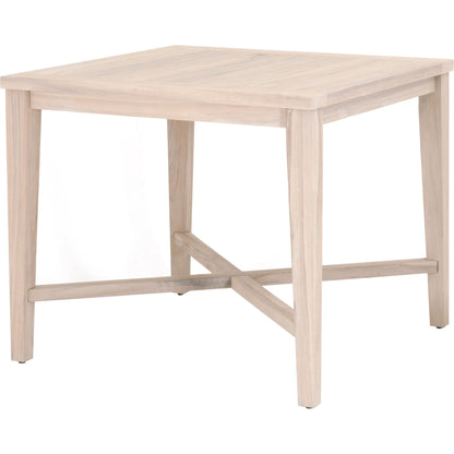 Carmel Square Counter Table by Essentials For Living in gray. Made from solid teak in a coastal style.