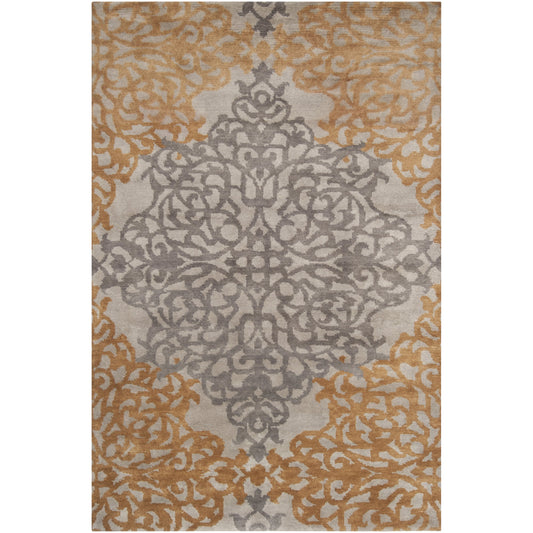 Caspian Rug - 1761 by Surya in charcoal, dusty sage, medium brown. Made from 100% new zeland wool in a unique style.