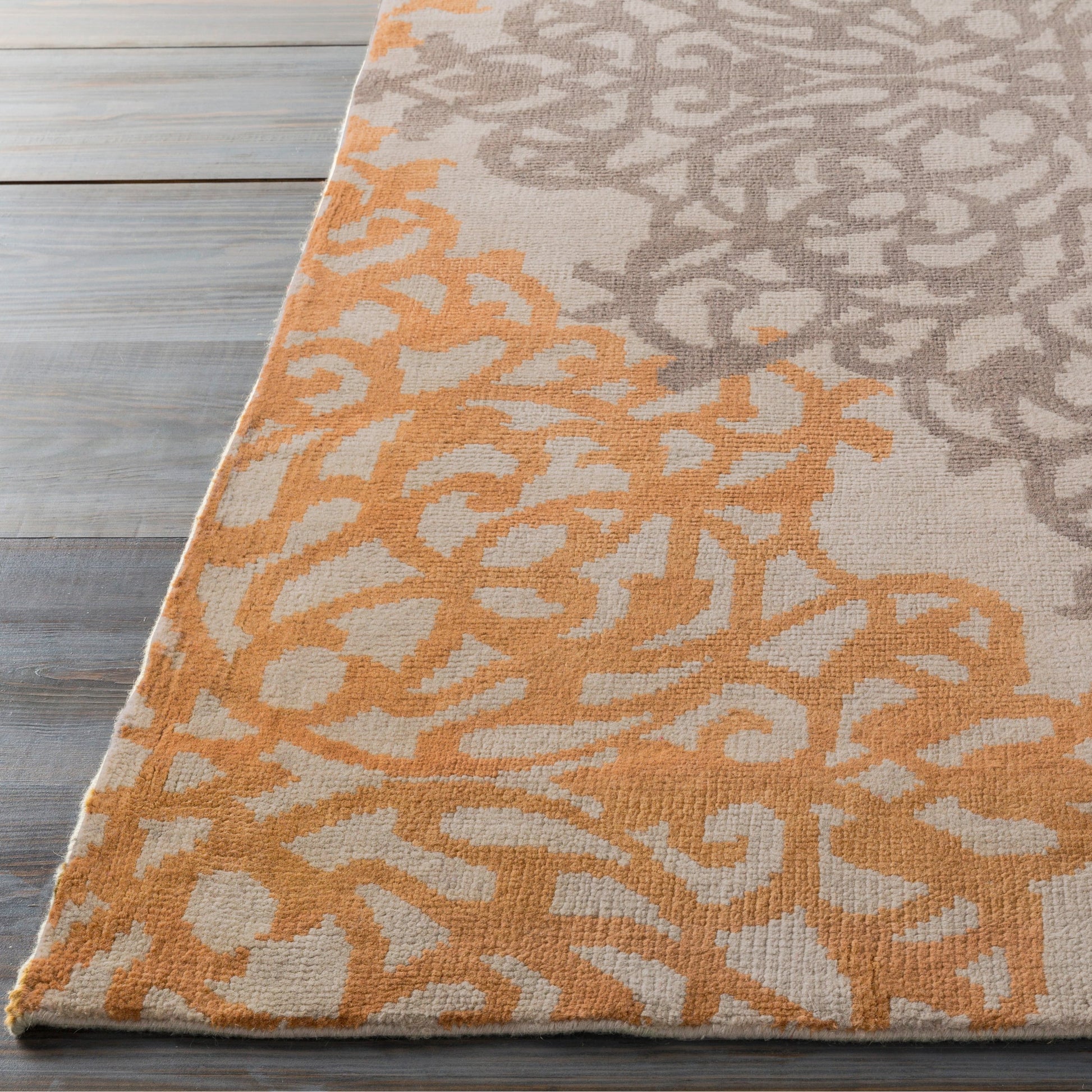 Caspian Rug - 1761 by Surya in dusty sage, medium brown, charcoal. Made from 100% new zeland wool in a unique style.