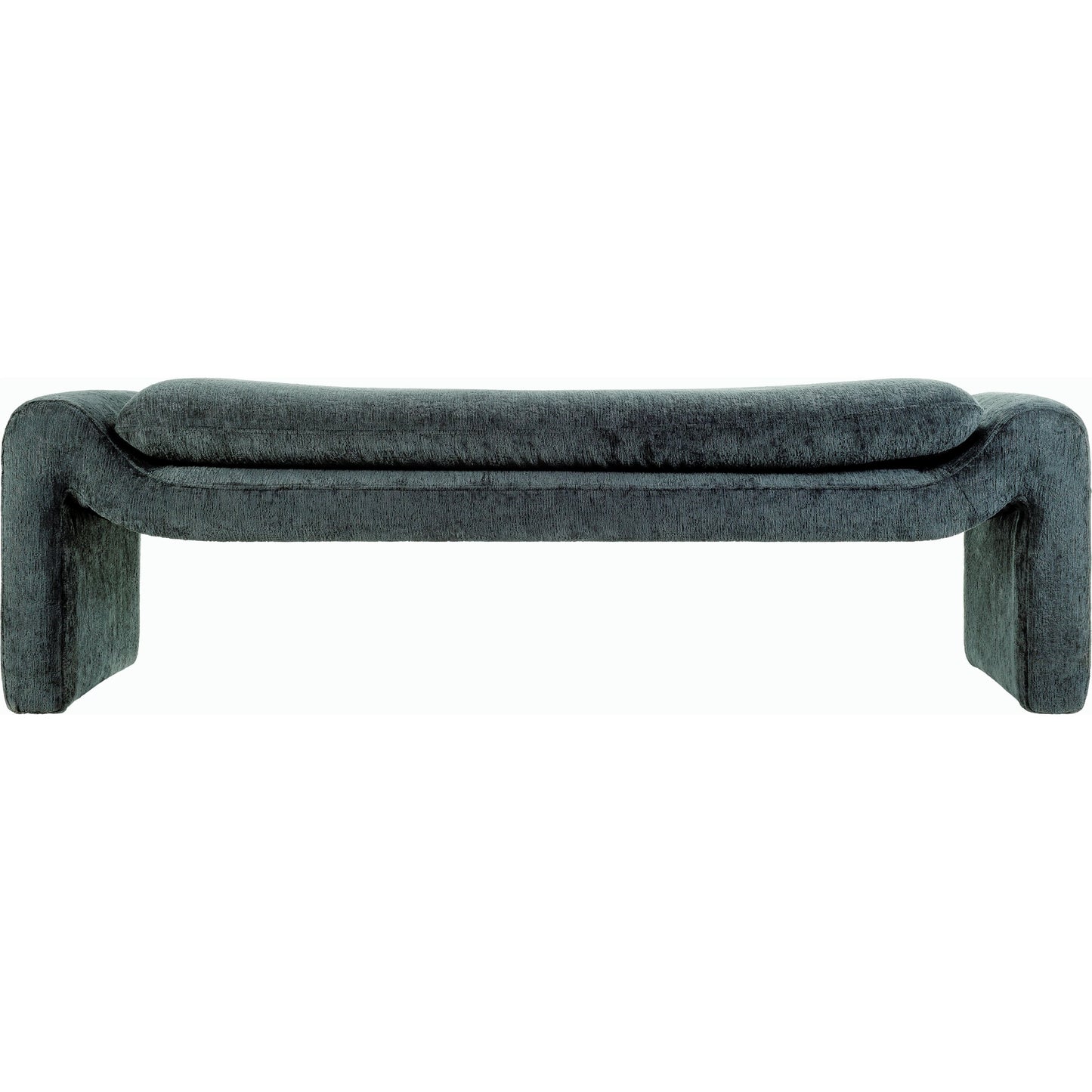 002 SI-2164459 | Closeup | Cascadia Bench - 528572 by Surya in upholstery: teal and stained. Made from polyester, pine, polyurethane foam, dacron in a modern style.