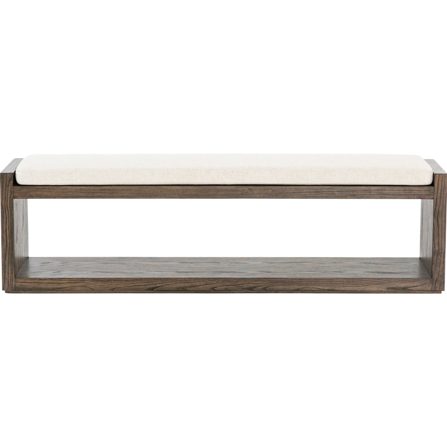 014 SR-368990 | Additional Silo | Edmon Bench by Four Hands in savile flax, warm oak. Made from 92% polyester, 8% flax, linen, solid nettlewood, 93% polyurethane foam pad, 7% polyester fiber batting in a modern style.