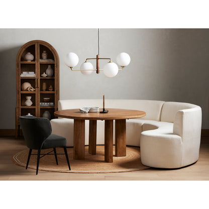 Arianna Dining Chair by Four Hands in bella smoke, midnight iron. Made from 100% polyester, iron in a modern style.