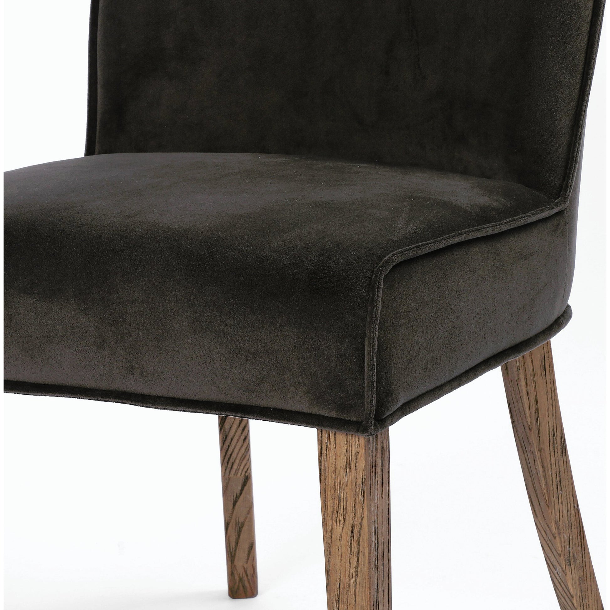 Aria Dining Chair by Four Hands in sienna chestnut, warm nettlewood and sienna chestnut. Made from top grain leather, solid nettlewood, 100% polyester in a modern style.