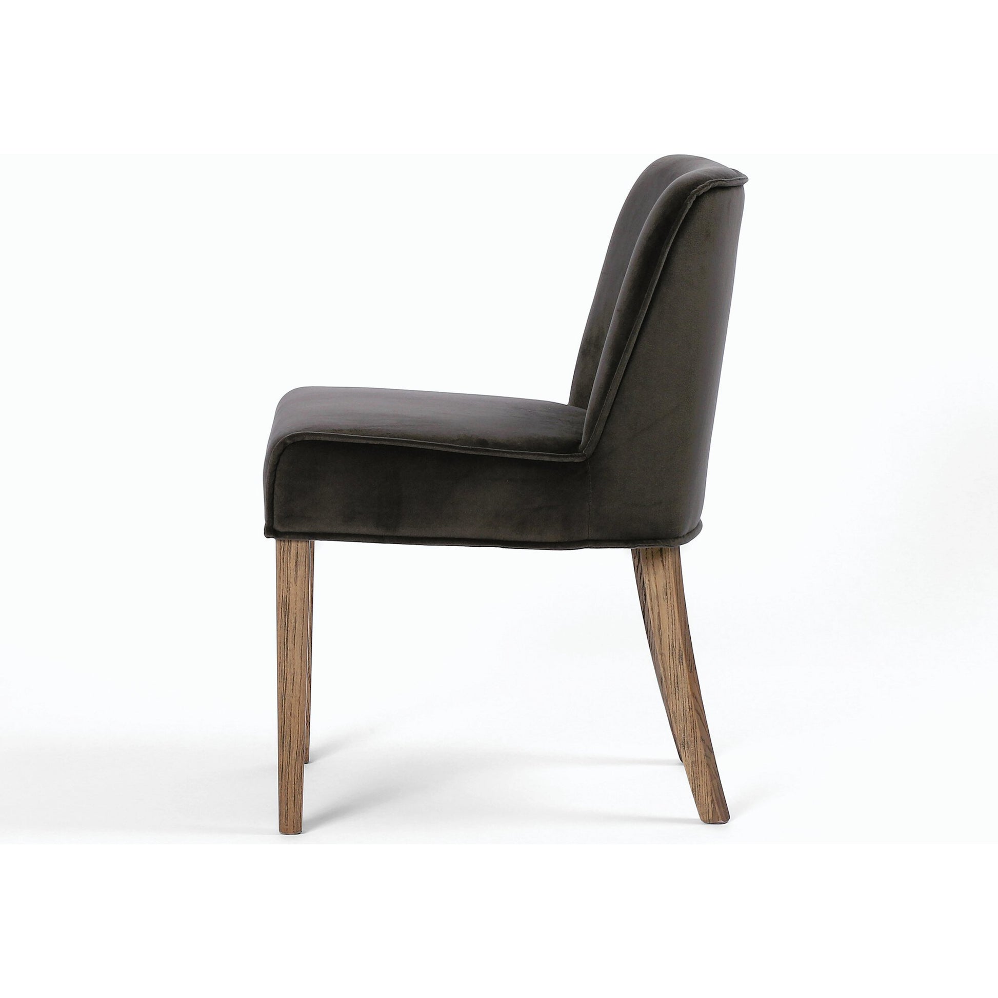 Aria Dining Chair by Four Hands in sienna chestnut, warm nettlewood and sienna chestnut. Made from top grain leather, solid nettlewood, 100% polyester in a modern style.