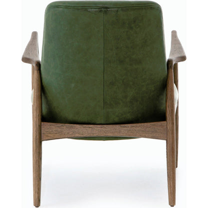 Braden Chair by Four Hands. Made from top grain leather, solid oak, 100% polyester in a modern style.