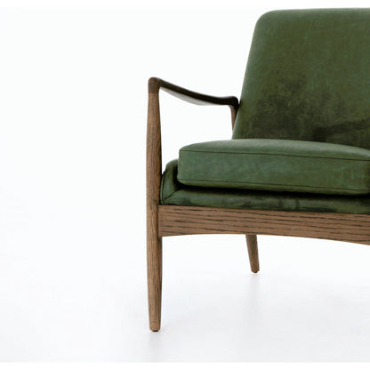 Braden Chair by Four Hands. Made from top grain leather, solid oak, 100% polyester in a modern style.