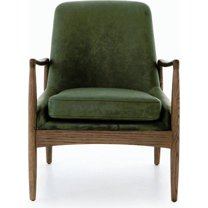 Braden Chair by Four Hands. Made from top grain leather, solid oak, 100% polyester in a modern style.