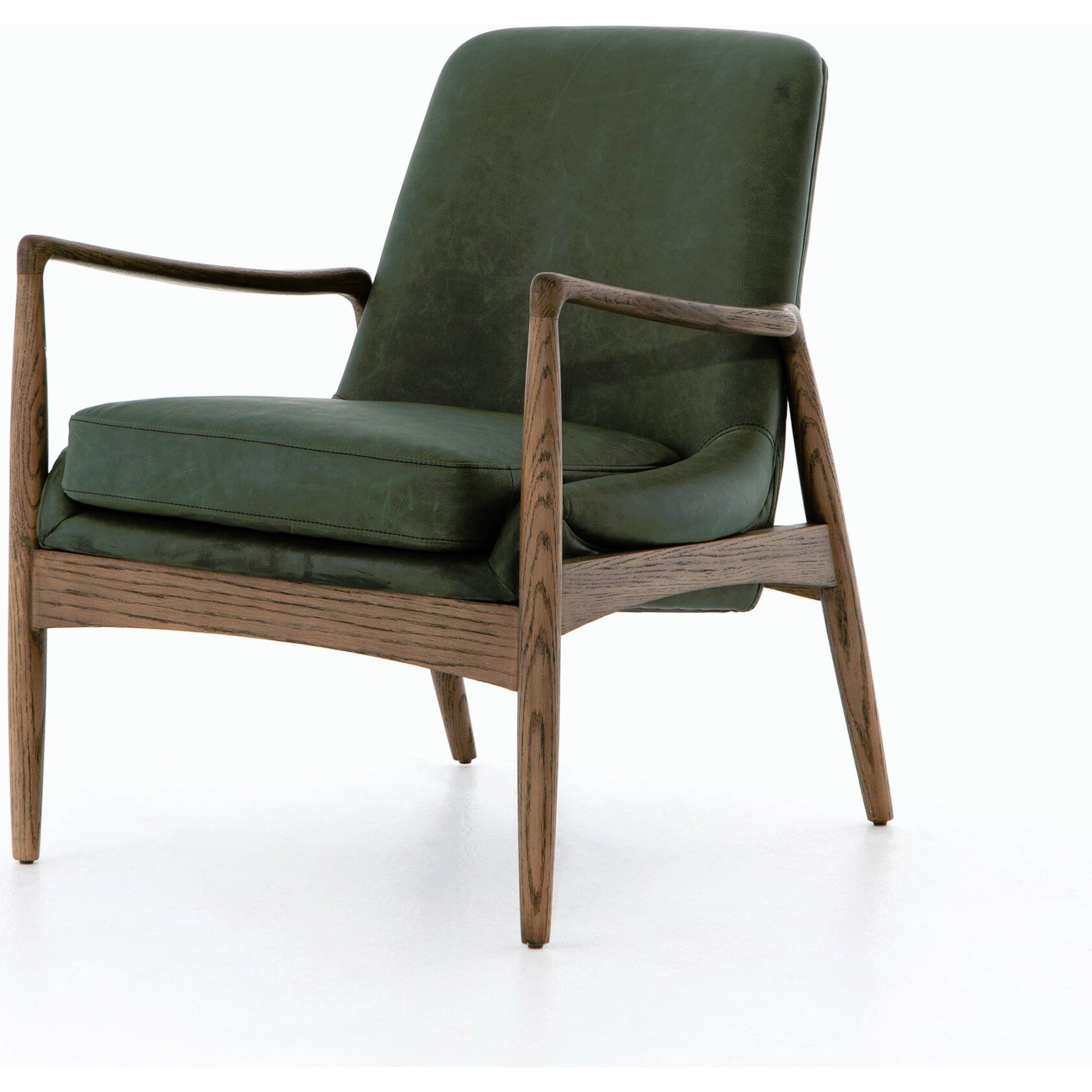 Braden Chair by Four Hands. Made from top grain leather, solid oak, 100% polyester in a modern style.
