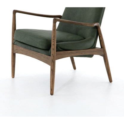 Braden Chair by Four Hands. Made from top grain leather, solid oak, 100% polyester in a modern style.