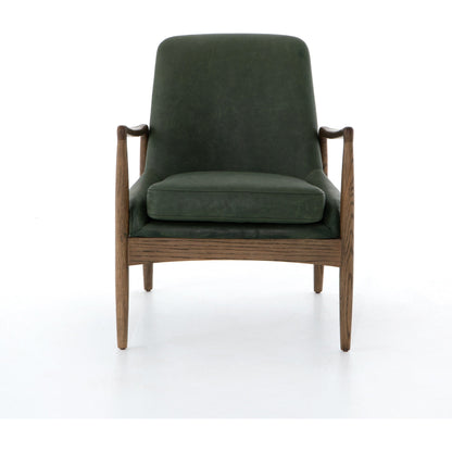 Braden Chair by Four Hands. Made from top grain leather, solid oak, 100% polyester in a modern style.