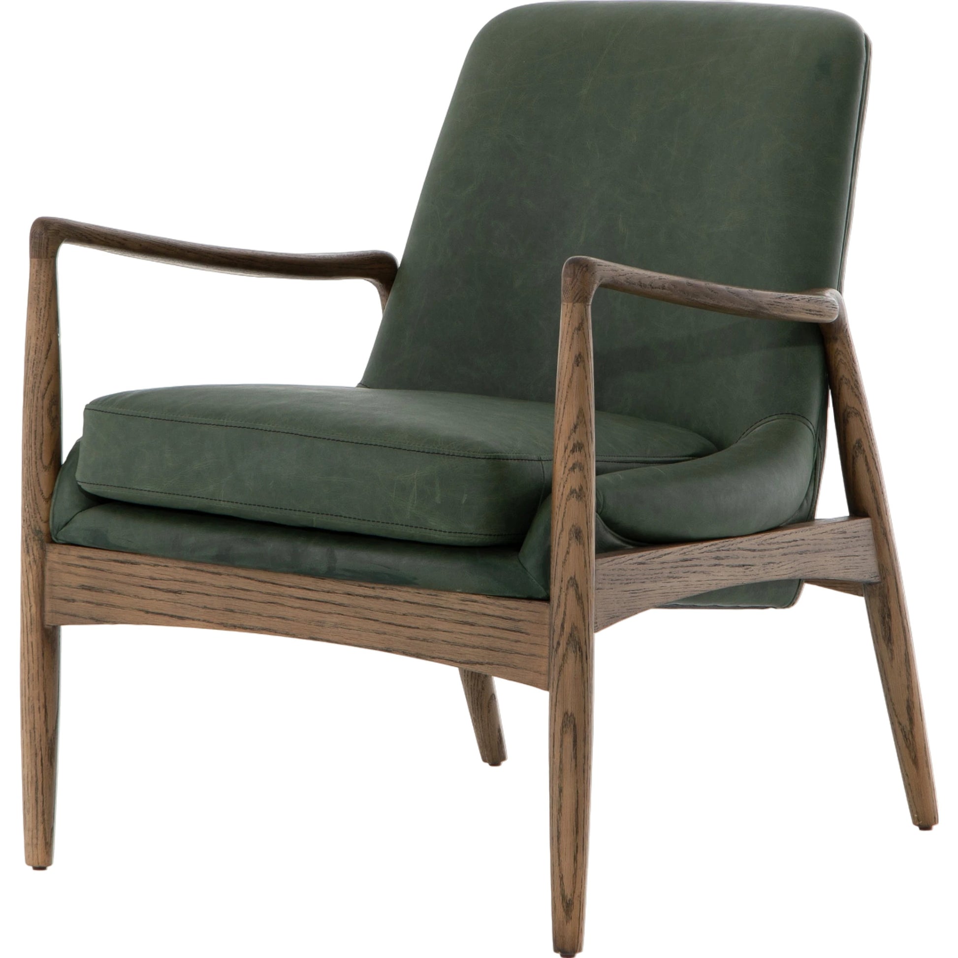 Braden Chair by Four Hands. Made from top grain leather, solid oak, 100% polyester in a modern style.