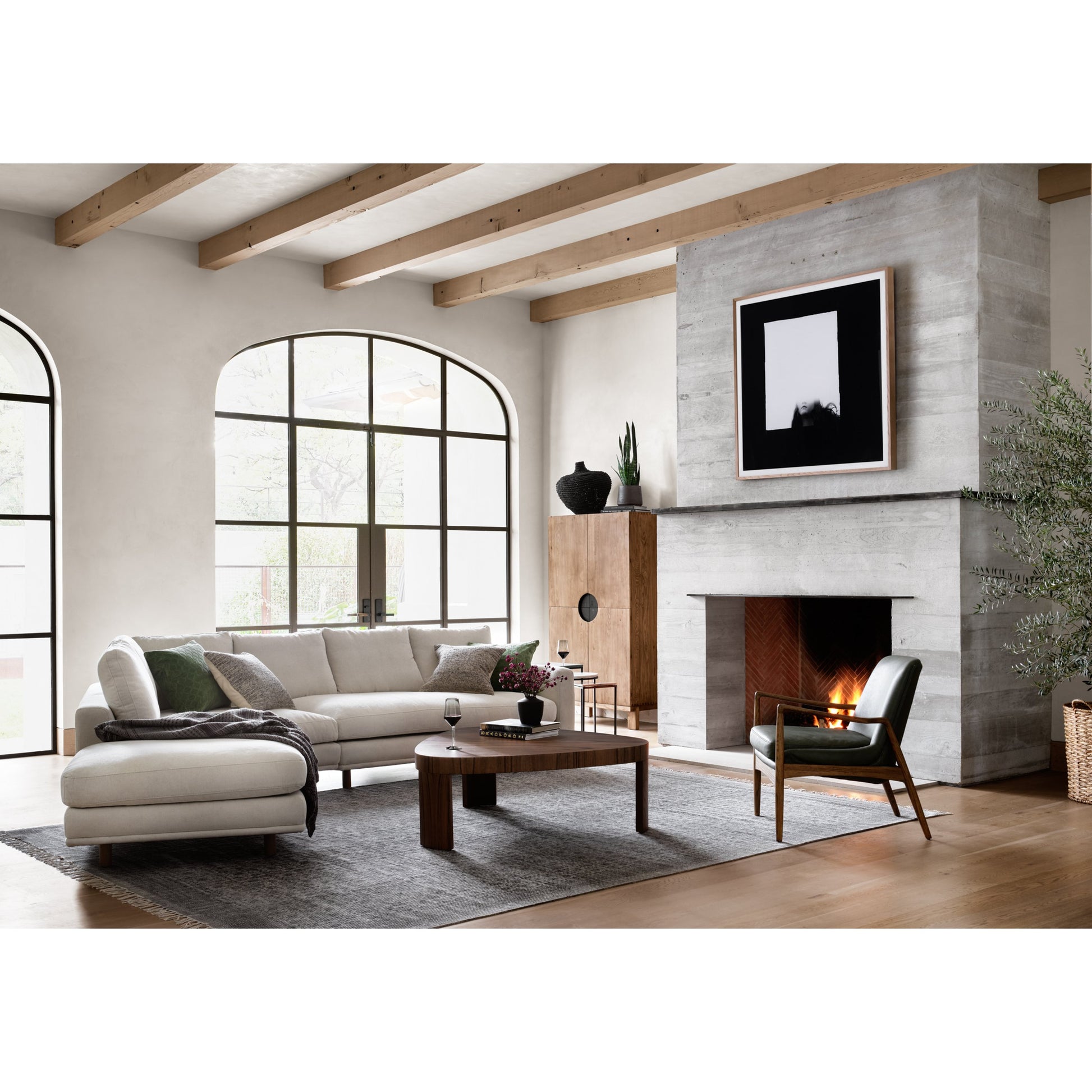 Braden Chair by Four Hands. Made from top grain leather, solid oak, 100% polyester in a modern style.