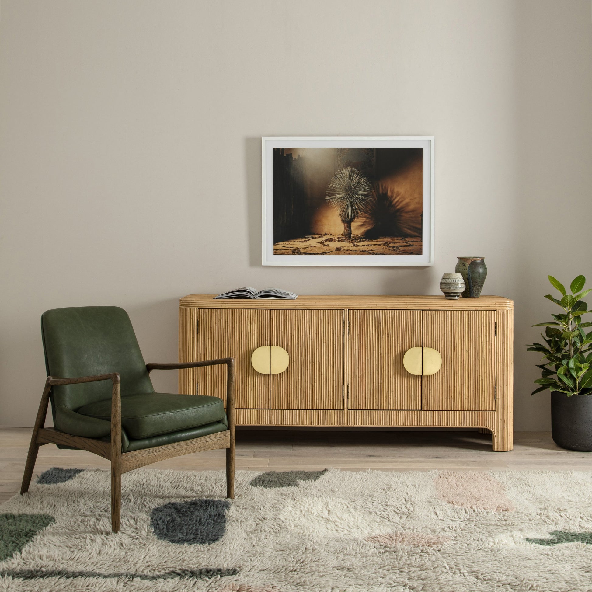Braden Chair by Four Hands. Made from top grain leather, solid oak, 100% polyester in a modern style.