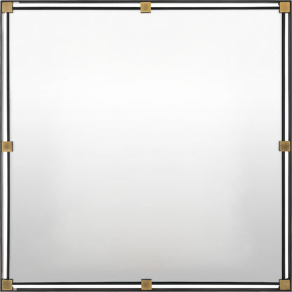 Casimir Accent Mirror by Surya in black, bronze. Made from iron in a unique style.