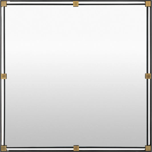 Casimir Accent Mirror by Surya in black, bronze. Made from iron in a unique style.