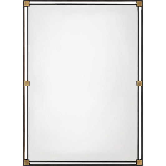 Casimir Accent Mirror by Surya in black, bronze. Made from iron in a unique style.