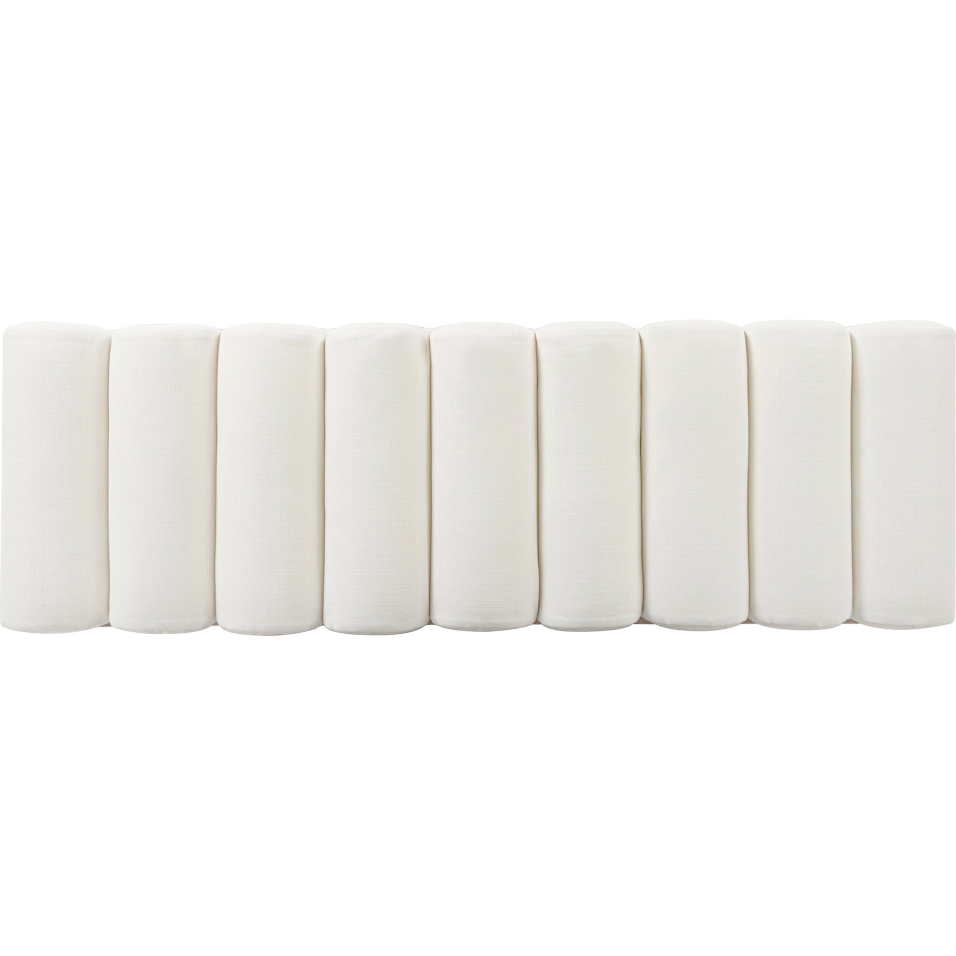 Caspian Channeled Seat Bench by Worlds Away in performance white linen. Made from unique in a modern style.