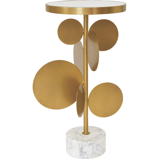 Cassius Round Brass Side Table by Worlds Away in antique brass. Made from unique in a unique style.