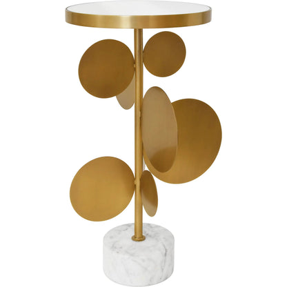 Cassius Round Brass Side Table by Worlds Away in antique brass. Made from unique in a modern style.