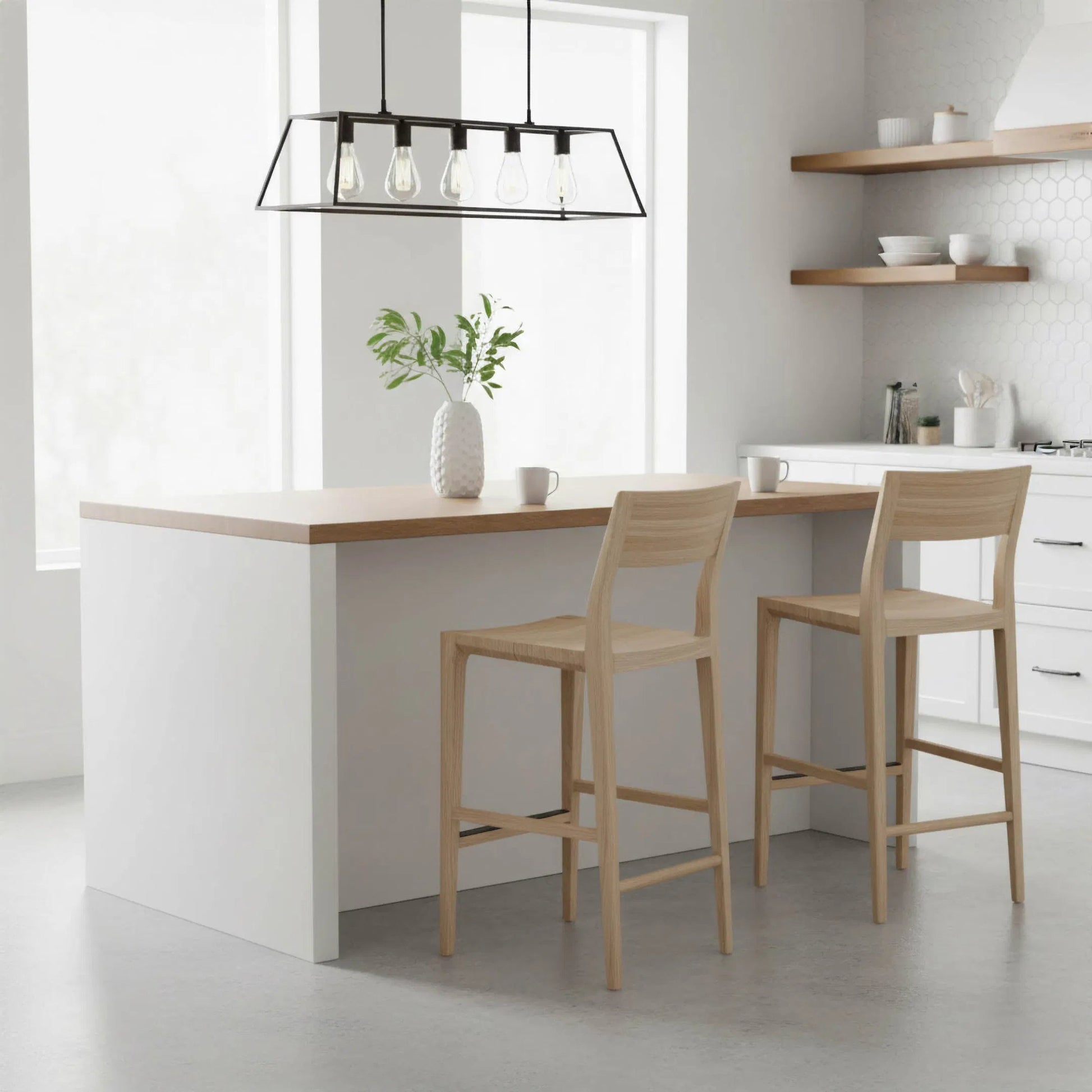 Catania Counter Stool by LH Imports. Made from ash in a unique style.