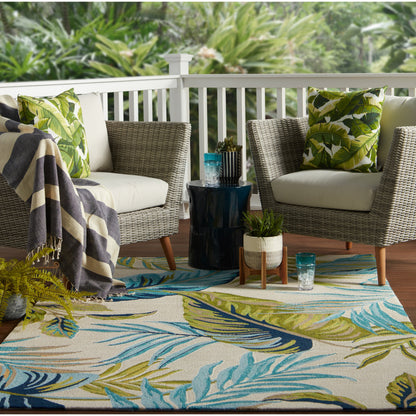 Catalina CAT52 Indoor/Outdoor Rug by Jaipur Living in blue, green. Made from 100% polypropylene in a unique style.