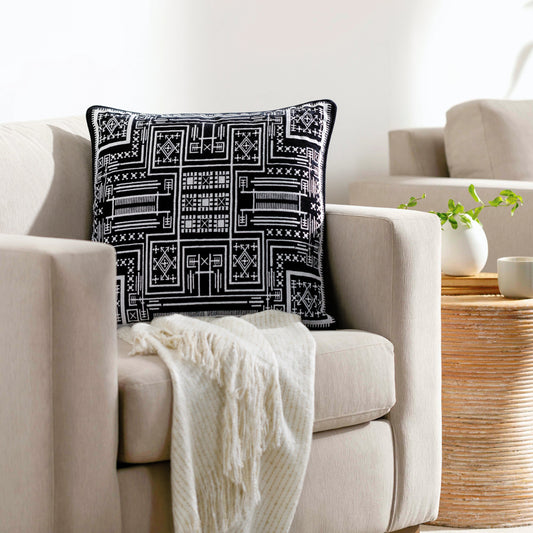 Camaxtli Pillow - 486018 by Surya. Made from front: 100% cotton, back: 100% cotton in a modern style.