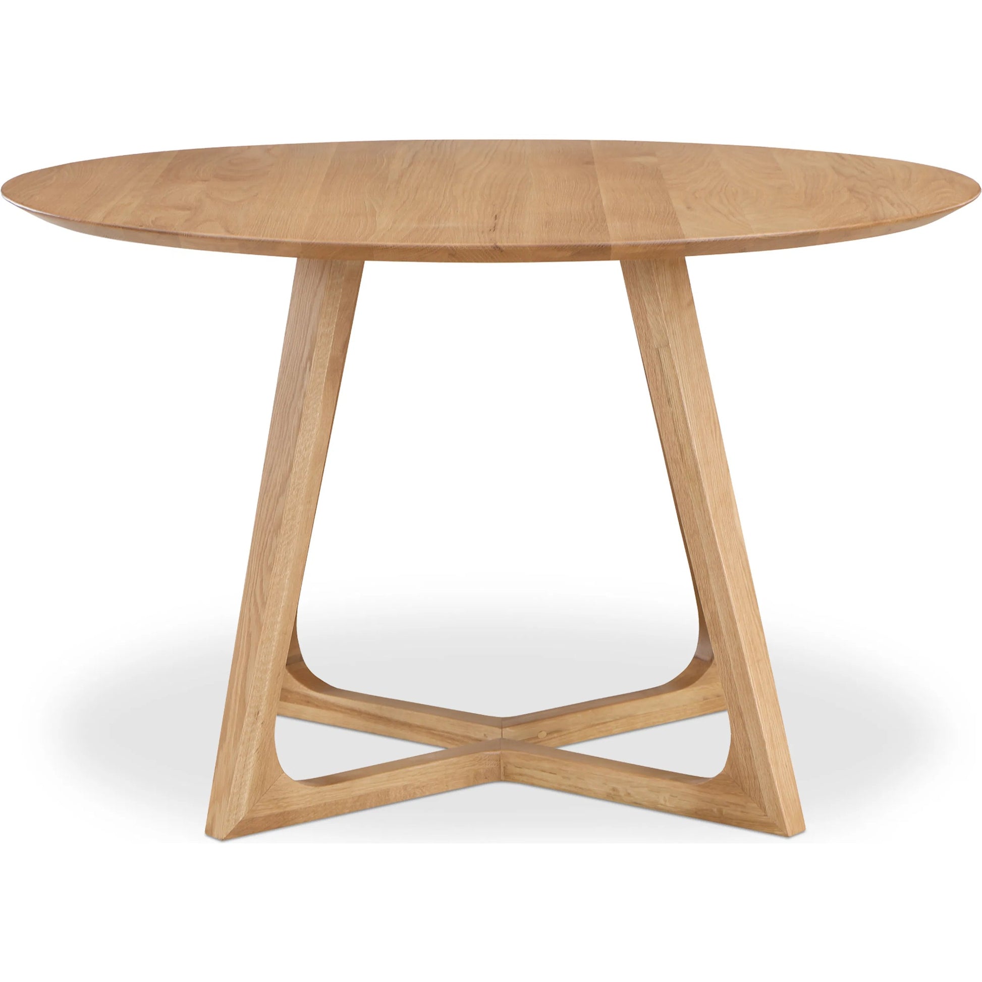 Godenza Round Dining Table Oak by Moe's Home Collection in natural. Made from solid oak in a transitional style.