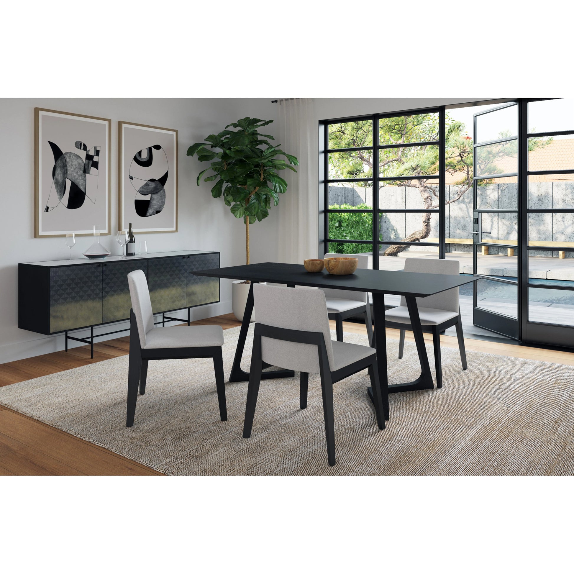 Godenza Dining Table by Moe's Home Collection in brown. Made from solid american walnut in a modern style.