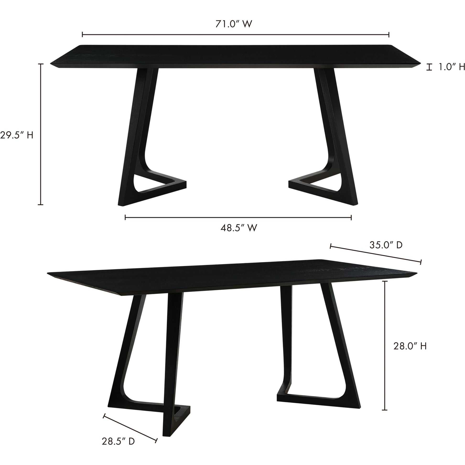 Godenza Dining Table by Moe's Home Collection in brown. Made from solid american walnut in a modern style.