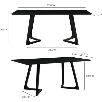 Godenza Dining Table by Moe's Home Collection in brown. Made from solid american walnut in a modern style.