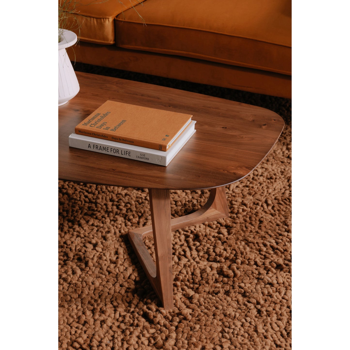 012 SI-2121925 | Lifestyle | Godenza Coffee Table by Moe's Home Collection in brown. Made from solid walnut in a modern style.