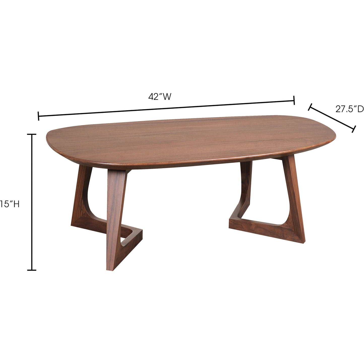 003 SI-2121925 | Additional Silo | Godenza Coffee Table by Moe's Home Collection in brown. Made from solid walnut in a modern style.