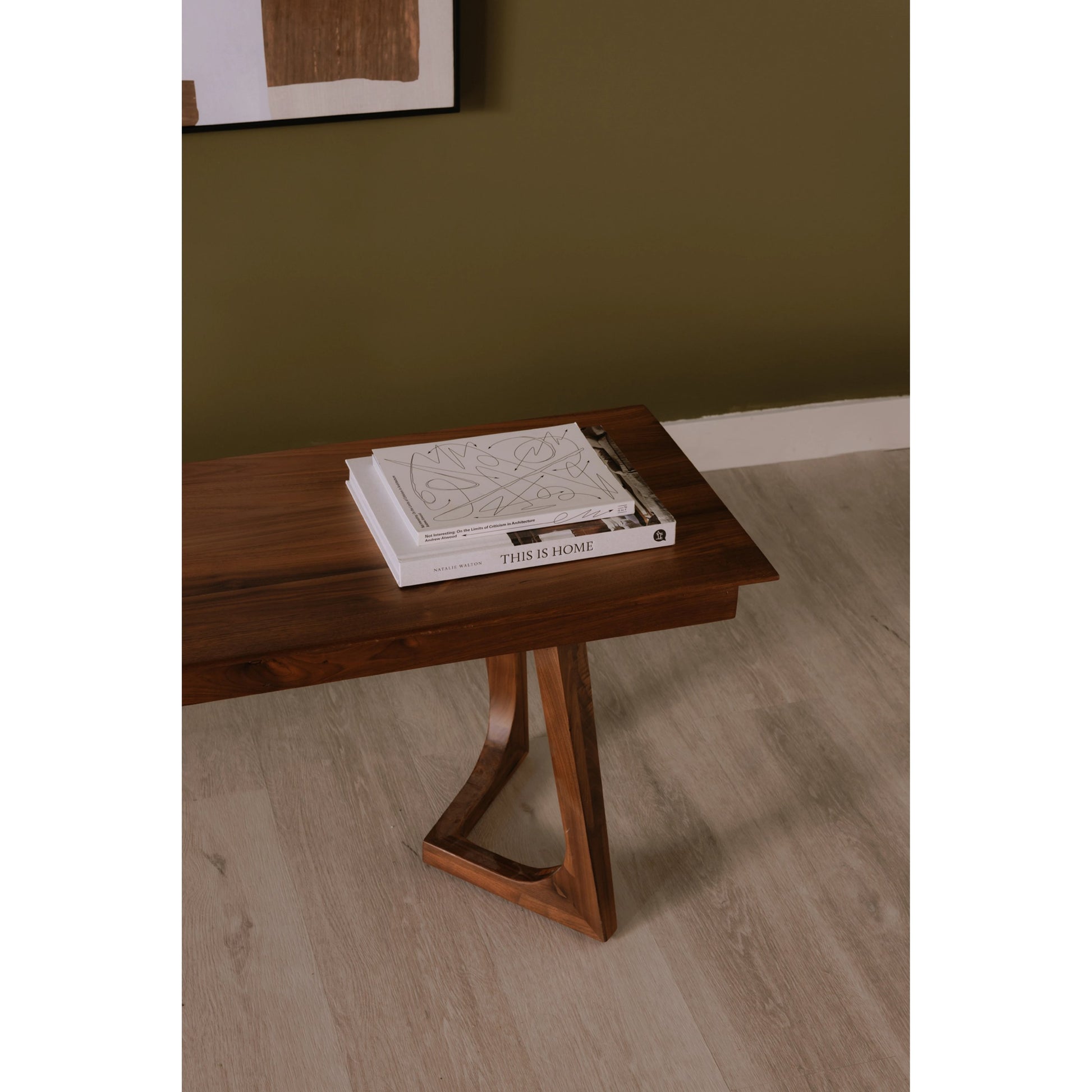 Godenza Bench by Moe's Home Collection in brown. Made from solid walnut in a modern style.