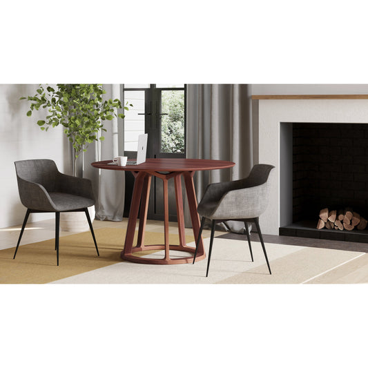 Aldo Round Dining Table by Moe's Home Collection in walnut. Made from solid american walnut in a modern style.