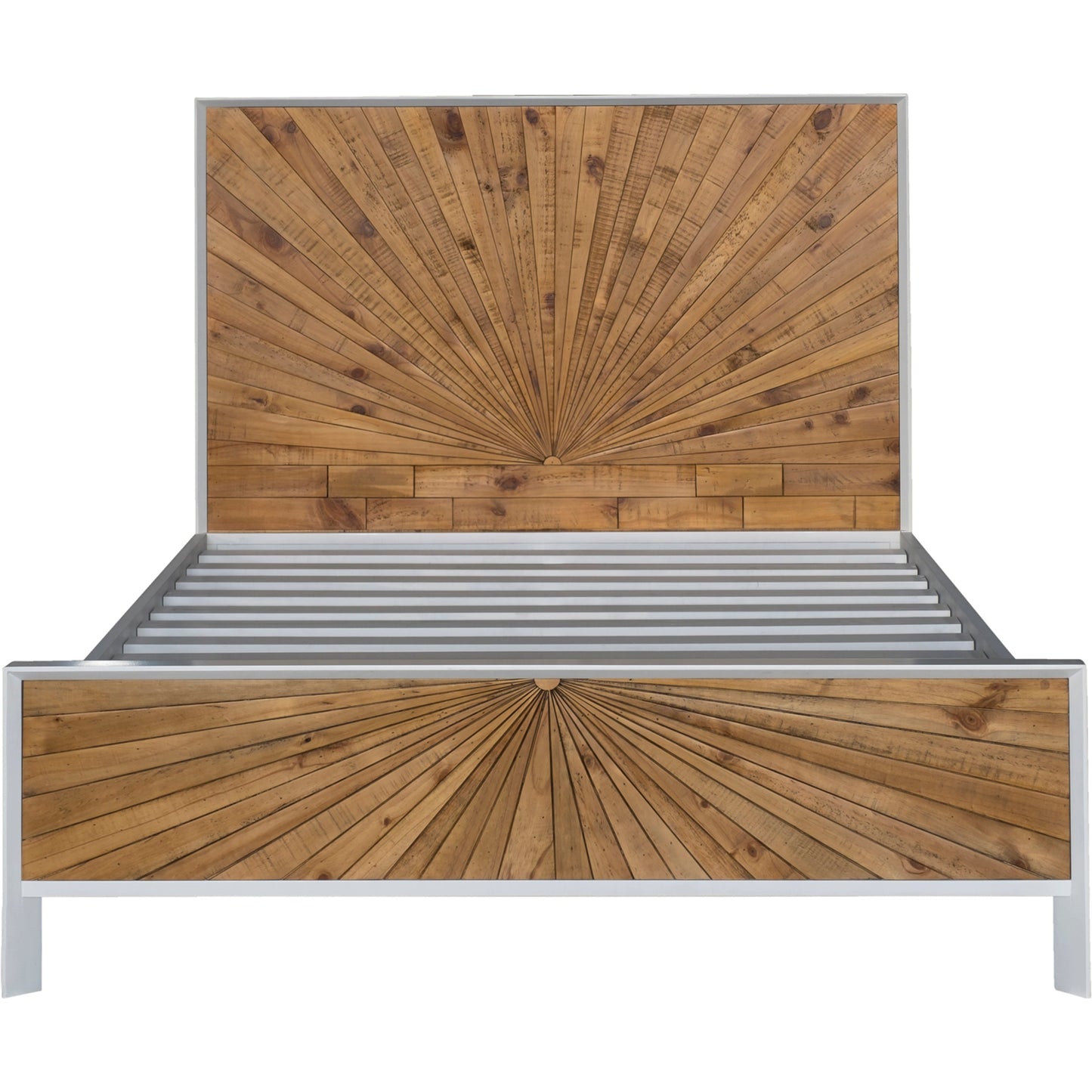 003 SI-2004178 | Additional Silo | Casablanca Bed by LH Imports in white, light brown and rustic natural, white lacquer. Made from solid oak, reclaimed pine, lvl plywood, mdf in white lacquer in a modern style.