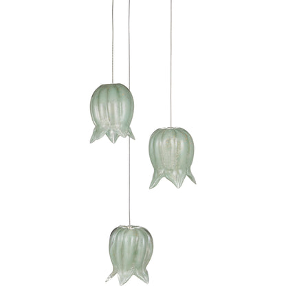 Polpo 3-Light Multi-Drop Pendant by Currey and Company. Made from art glass, metal in a modern style.