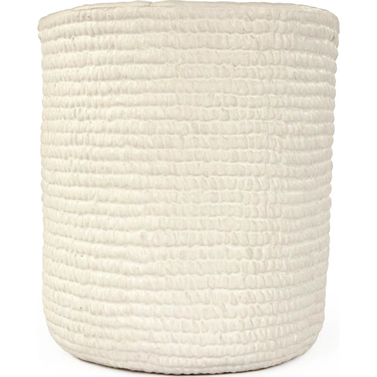 White Cross Weave Bowl by Zentique in matte white and ceramic. Made from ceramic in a cottage & farmhouse style.