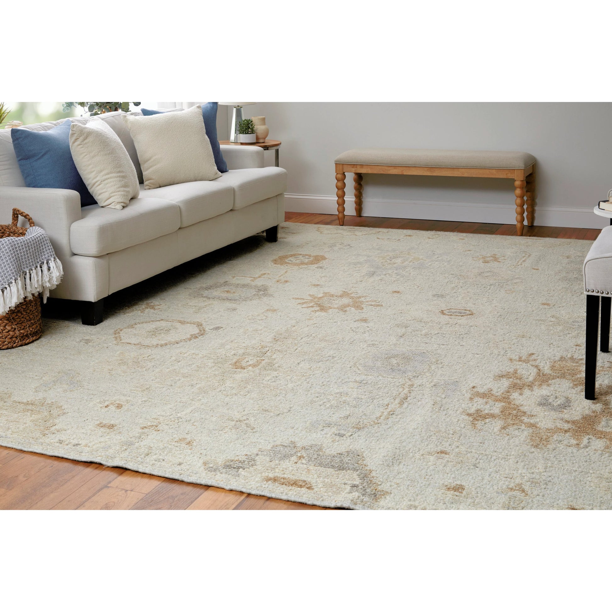 Grafton Traditional Ikat Rug - GFT69F9F by Feizy in tan, ivory, orange. Made from wool in a unique style.