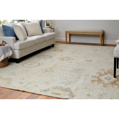 Grafton Traditional Ikat Rug - GFT69F9F by Feizy in tan, ivory, orange. Made from wool in a unique style.