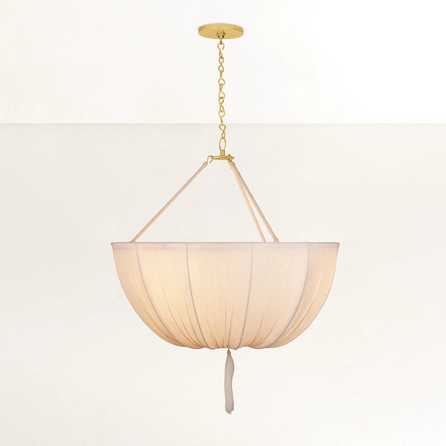 004 SI-2374269 | Additional Silo | Carolina Pendant by Hudson Valley in aged brass. Made from textile in a modern style.