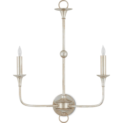 Nottaway Double Wall Sconce by Currey and Company. Made from wrought iron in a traditional style.
