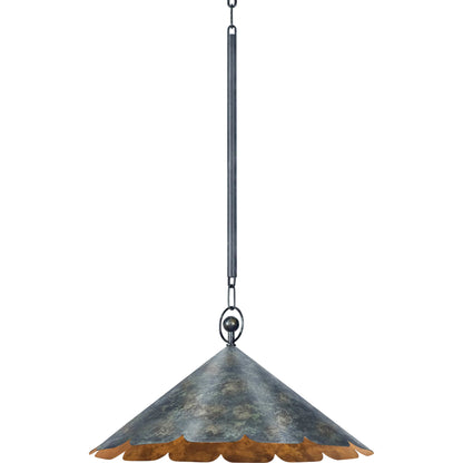 Folly Beach Pendant by Hudson Valley in verdigris. Made from steel in a eclectic & global style.