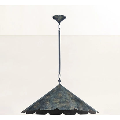Folly Beach Pendant by Hudson Valley in verdigris. Made from steel in a eclectic & global style.