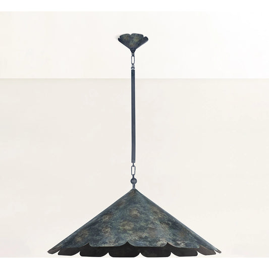 Folly Beach Pendant by Hudson Valley in verdigris. Made from steel in a eclectic & global style.