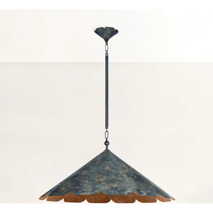 Folly Beach Pendant by Hudson Valley in verdigris. Made from steel in a eclectic & global style.
