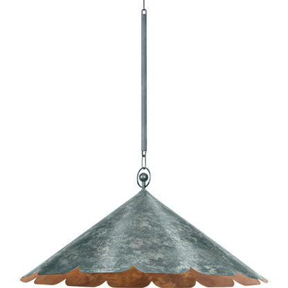 Folly Beach Pendant by Hudson Valley in verdigris. Made from steel in a eclectic & global style.