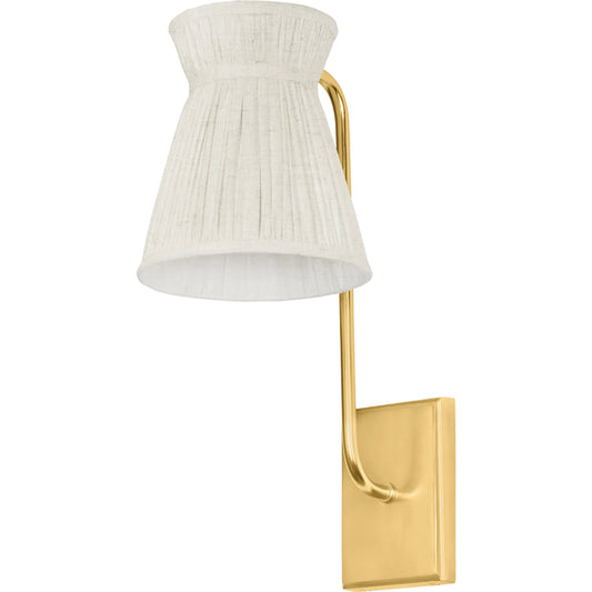 Hollywood Wall Sconce by Hudson Valley in aged brass. Made from steel in a unique style.