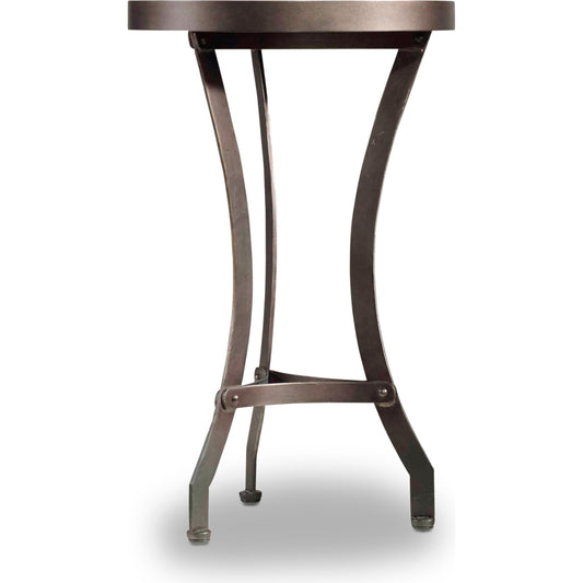 Saint Armand Martini Table by Hooker Furniture in light acacia, antique bronze. Made from acacia solids with metal sheet in a modern style.