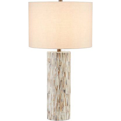 Aquila Table Lamp by Currey and Company in natural bone, antique brass. Made from bone, wood, composite in a transitional style.