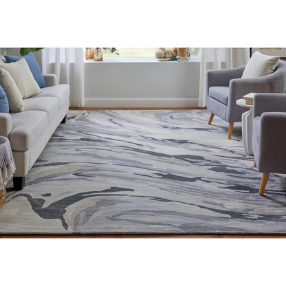 Dryden Transitional Rug - 8790F by Feizy in blue, gray, taupe. Made from viscose, wool in a unique style.